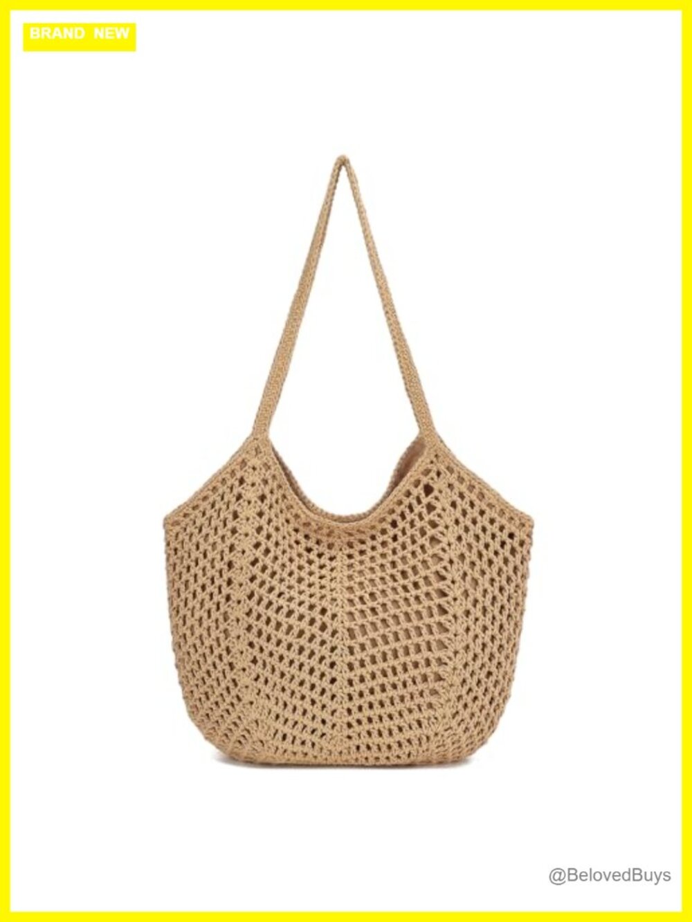 Crochet Tote Bag for Women - Summer Beach Purse Handbag Travel Work Pool
